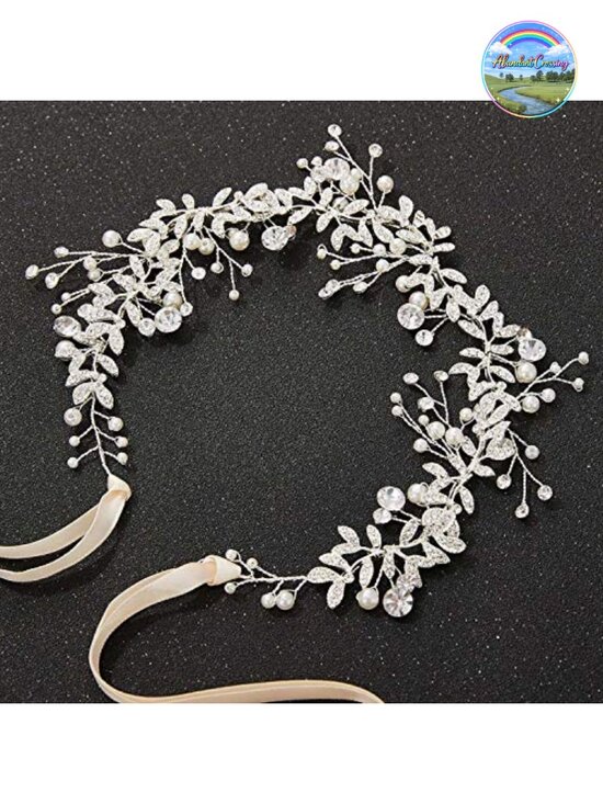 Bridal Pearl Crystal Headband Wedding Hair Accessory for Bride main image 5